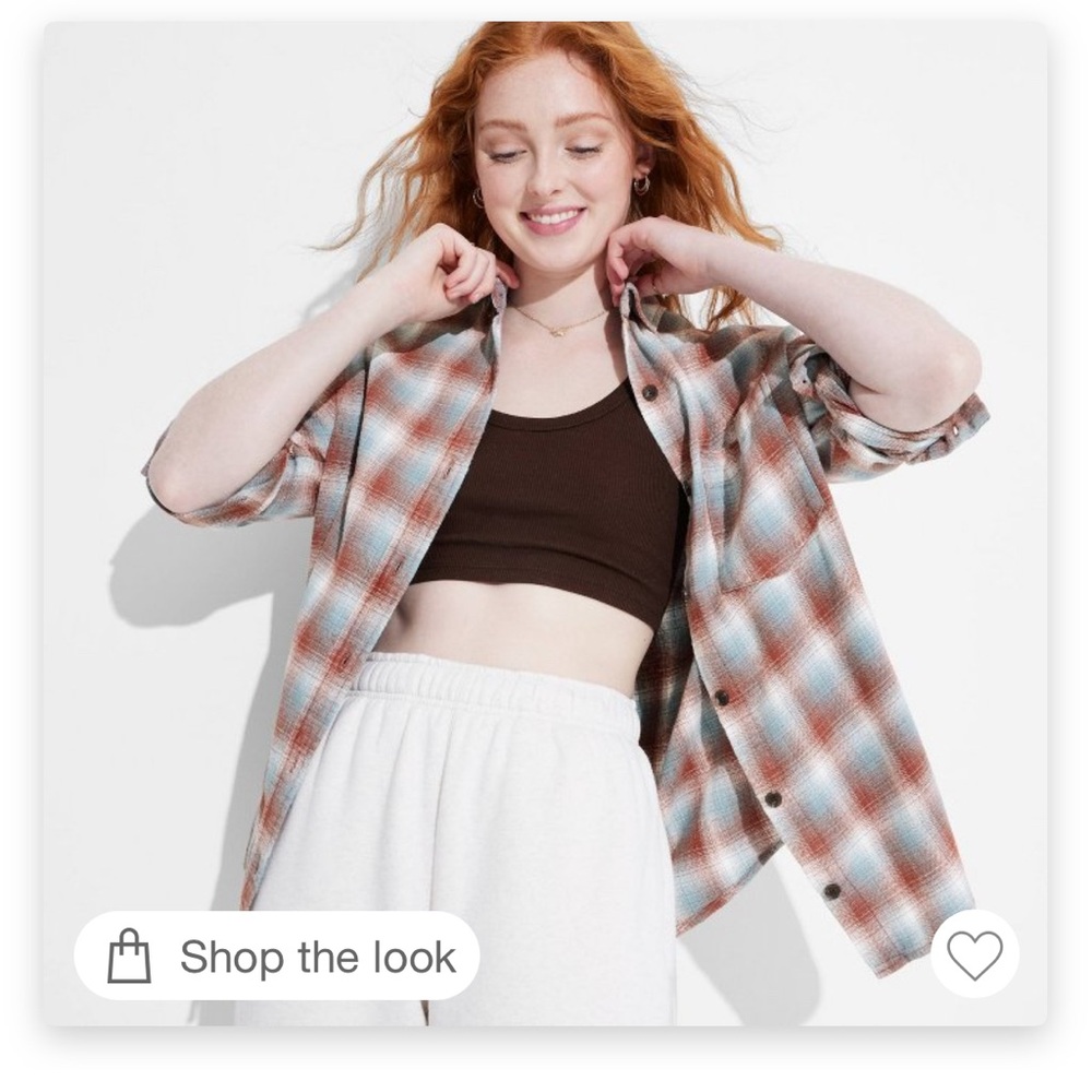 BNWT Wild Fable oversized flannel with pockets